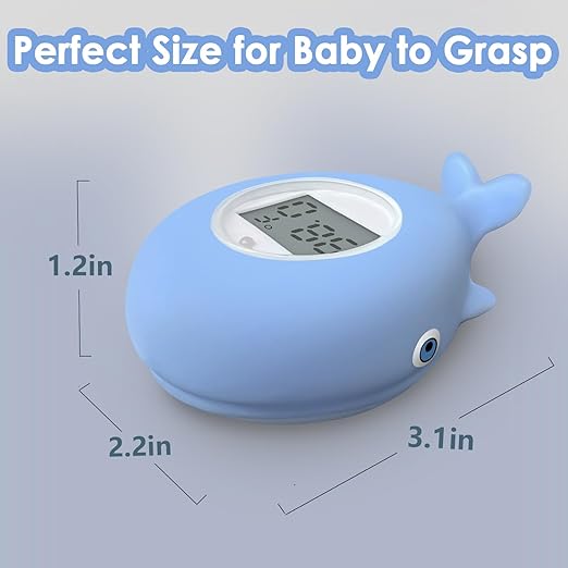 Baby Bath Tub Thermometer for Infant, Bathtub Water Temperature Room Thermometer, Safety Floating Bathing Toy, Newborn Essentials, Gifts for Moms Infant - New Upgraded Waterproof-CubbioJoy