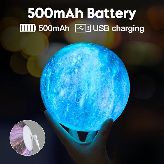 BRIGHTWORLD Moon Lamp Galaxy Lamp 5.9 inch 16 Colors LED 3D Moon Light, Remote & Touch Control Moon Night Light Gifts for Girls Boys Kids Women Birthday-CubbioJoy