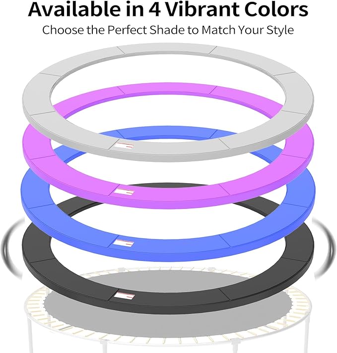 16FT/15FT/14FT/12FT/10FT Trampoline Safety Pad Replacement, Round Trampoline Spring Protection Cover, Fits 16FT/15FT/14FT/12FT/10FT Frames, Water-Resistant Trampoline Accessories-CubbioJoy