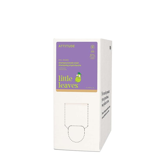 ATTITUDE Shampoo and Body Wash for Kids, EWG Verified Hair and Body Cleanser, Dermatologically Tested Soap, Plant and Mineral Based Bath Products, Vegan, Bulk Refill, Vanilla and Pear, 67.6 Fl Oz-CubbioJoy