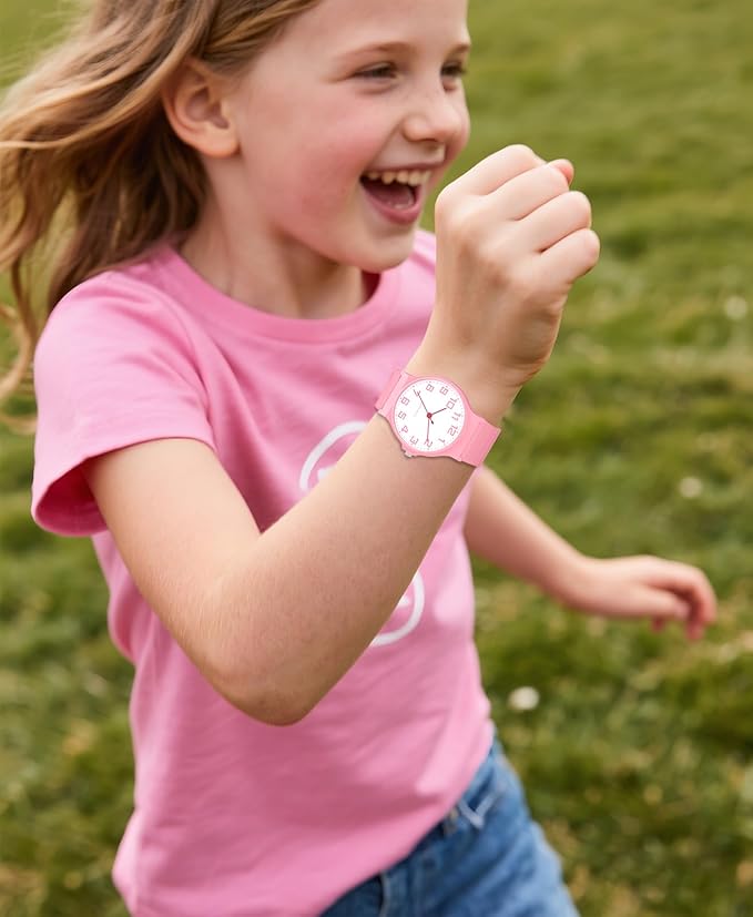 Kids Analog Watch Boys Girls, 30M Waterproof, Sports Watch for Boys, Easy to Read Children's Thin Dial Wrist Watches with Soft Band, for Ages 5-15 Kids Great Birthday Gifts Christmas Day-CubbioJoy