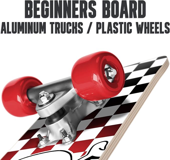 24 inch Rude Boyz Mini Cruiser Skateboard - Aluminium Trucks - Kids Skateboard Ages 5-8 Beginner - Skateboards for Kids-CubbioJoy