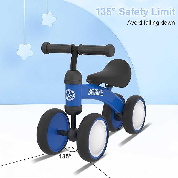 Baby Balance Bike Toys for 12-36 Months Kids Toy Boy and Girls Gifts Toddler Best First Birthday Gift Children Walker No Pedal Infant 4 Wheels Bicycle (Colorful, Blue-Light)-CubbioJoy