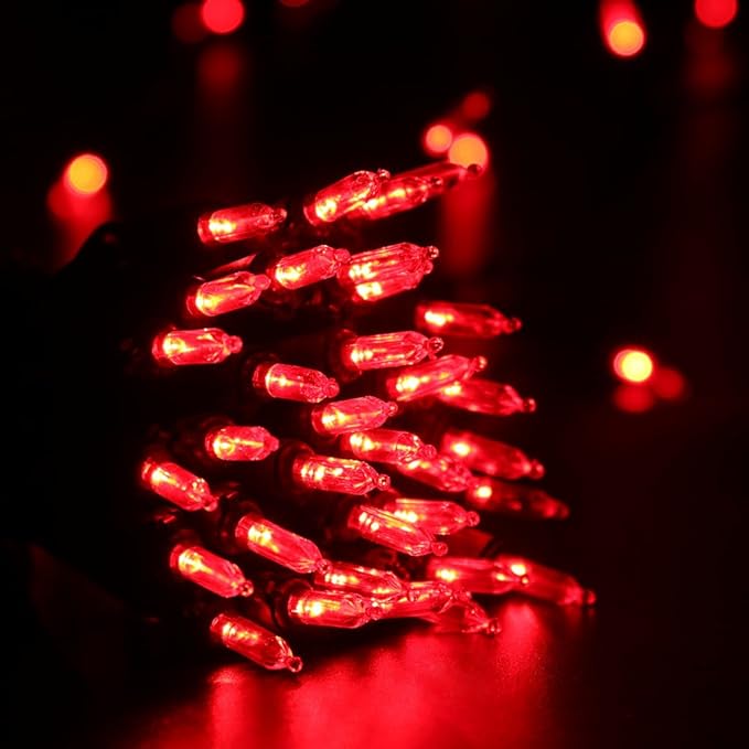 Brizled Red Christmas Lights, 33ft 100 LED Connectable Christmas String Light, 120V UL Certified LED Light String for Indoor & Outdoor, Xmas Tree, Garden, Party and Holiday Decoration-CubbioJoy