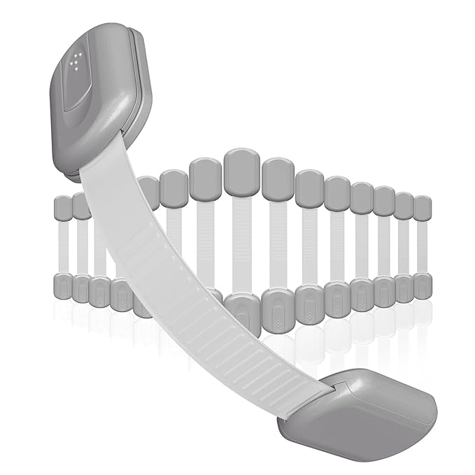 Baby Proofing Child Safety Locks (16 Pack) by Skyla Homes - The Safest, Quickest and Easiest 3M Adhesive Cabinet Latches, No Screws & Magnets, Multi-Purpose for Furniture, Kitchen, Ovens, Toilet Seats-CubbioJoy