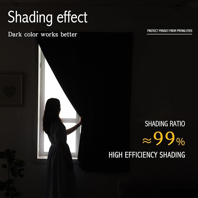 Blackout Curtains for Bedroom Stick On Curtains Window Shades Pull Down Blackout Window Cover No Drillng Self Adhesive Curtains No Rod Small Curtain, 59" W X 59" L, Dark Green, 1 Panel-CubbioJoy
