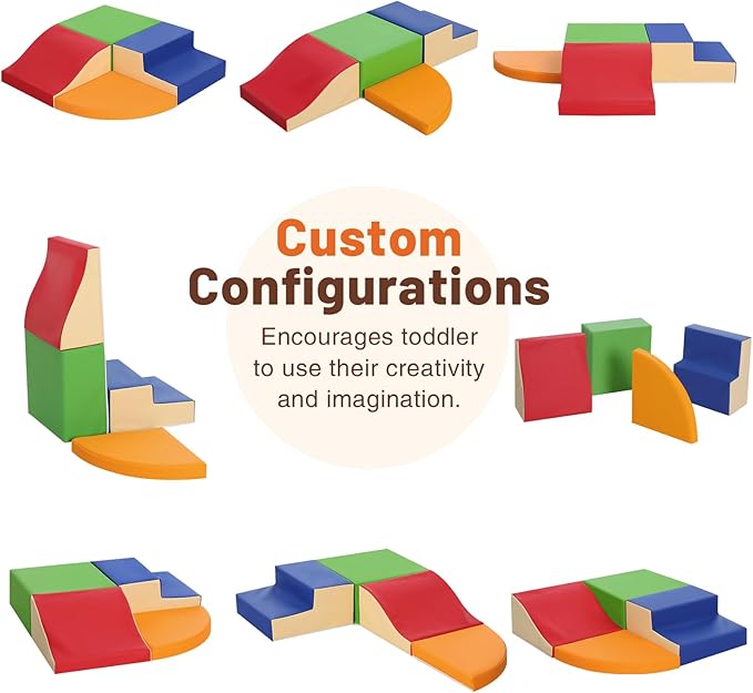 4-Piece Soft PU Leather Toddlers Climbing Toys, Foam Climbing Blocks for Toddlers, Baby Play Set Foam Climb Structures for Toddler 3+, Indoor Crawl Activity Play Gym-CubbioJoy