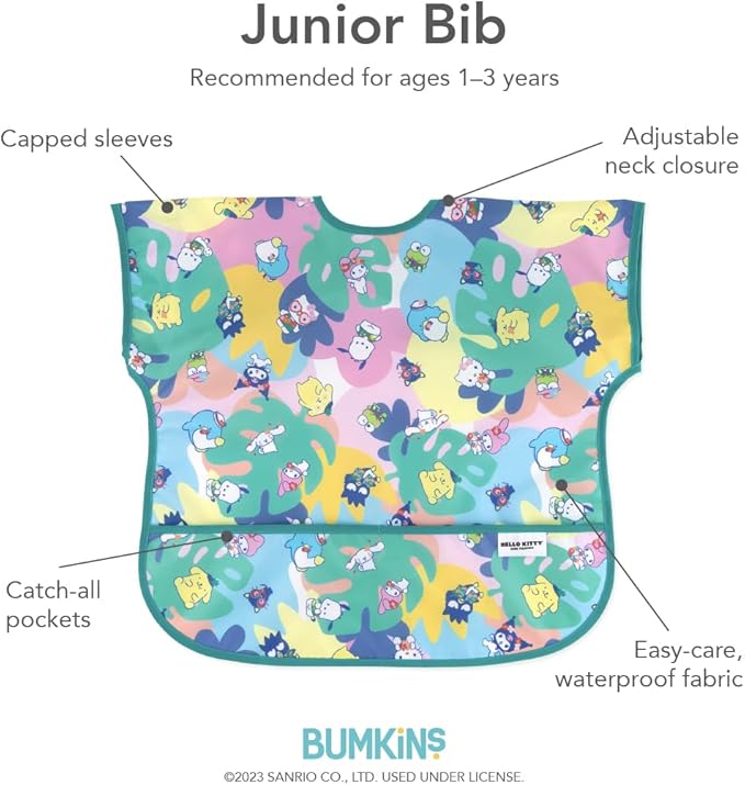 Bumkins Bibs - Toddler Bibs, Waterproof, Large for 1-3 Years, Short Sleeve-CubbioJoy