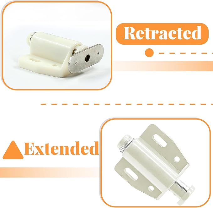 2 Pack Cabinet Magnetic Touch Latch, Push to Open Catches Magnet Push Release Latches Hardware for Kitchen Cabinet Drawer Cupboard Closet Door (White)-CubbioJoy