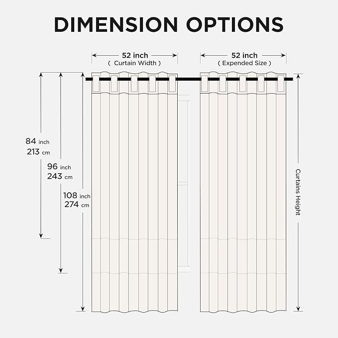 Joydeco Blackout Curtains 96 Inches Long for Bedroom, Thermal Insulated Black Out Curtains 2 Panels Set, Room Darkening Drapes for Living Room Window (W52 x L96 Inch, Red)-CubbioJoy