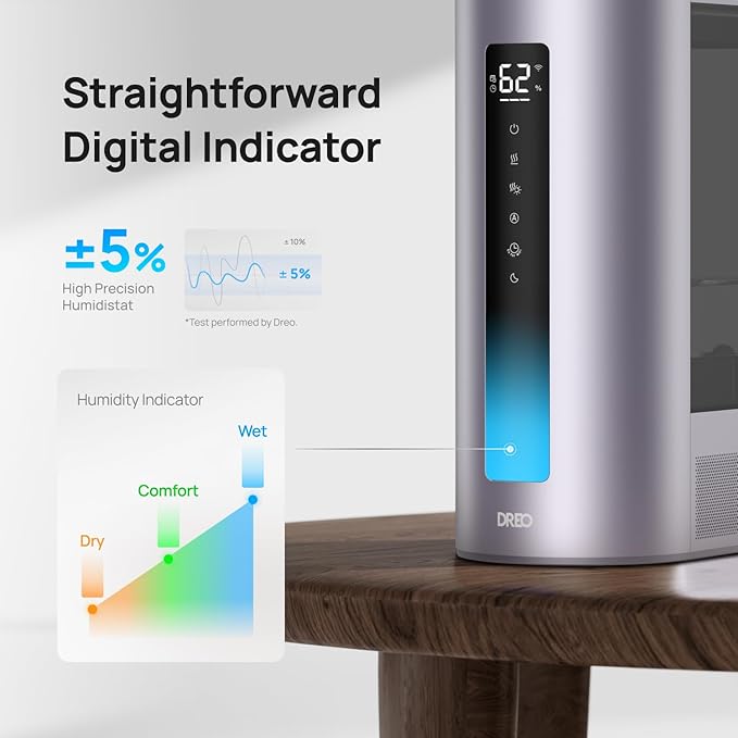 Dreo 6L Humidifiers for Bedroom, Smart Warm & Cool Mist for Large Room, 60Hr Quiet Runtime for Baby, Plant, Humidity Sensor, Indicator Light, 12H Timer, Google/Alexa, Purple-CubbioJoy