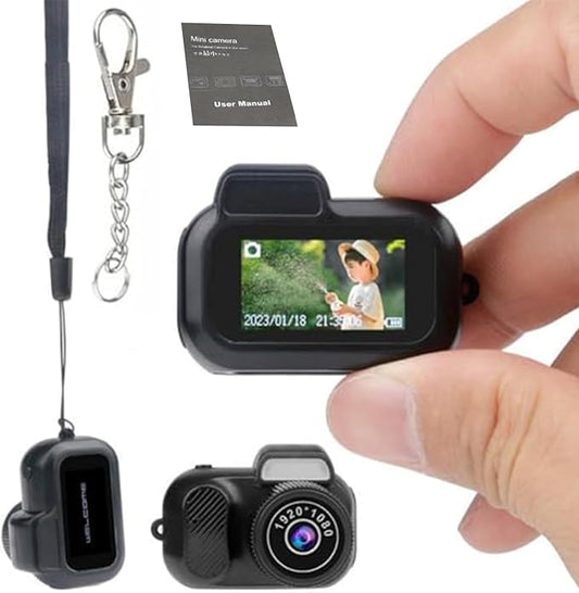 Keychain Camera, World's Smallest 1080P Hd Mini Camera llavero,Keychain Photo/Video Camera, Retro Portable Mini，100 Mins Battery Life, for Students, Kids (No Memory Card)-CubbioJoy