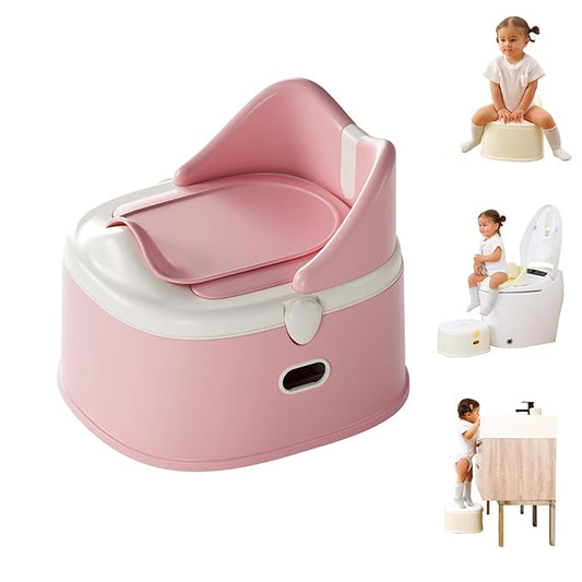 3 in 1 Toddler Potty Training Toilet Seat Potty Seats with Steps Ladder foldable Potty Train Chair Adapter for Toddlers Kids Boys Girls Child Baby Must Haves Step Stool Essentials Portable Stairs-CubbioJoy