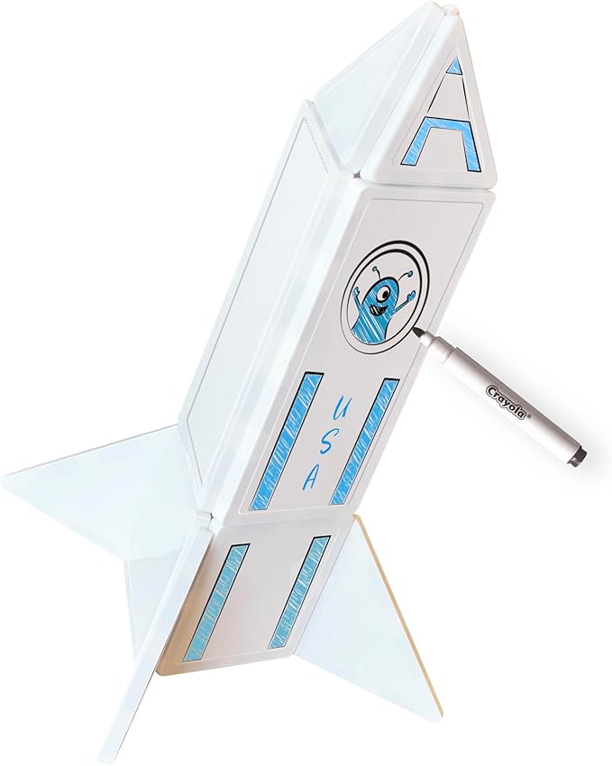 CreateOn Crayola Doodle Magnetic Tiles, Building Set for Kids, Magnetic Building Toys for Kids, STEM Travel Toys for Boys and Girls Ages 3+, 14-Piece Set (Doodle)-CubbioJoy