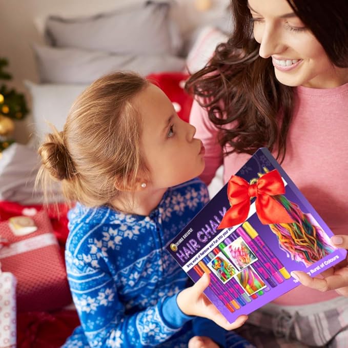 Desire Deluxe Hair Chalk for Girls Makeup Kit of 10 Temporary Colour Pens Gifts, Great Toy for Kids Age 5 6 7 8 9 10 11 12 13 Years Old, "Blue,Green,Grey,Pink,Purple-CubbioJoy