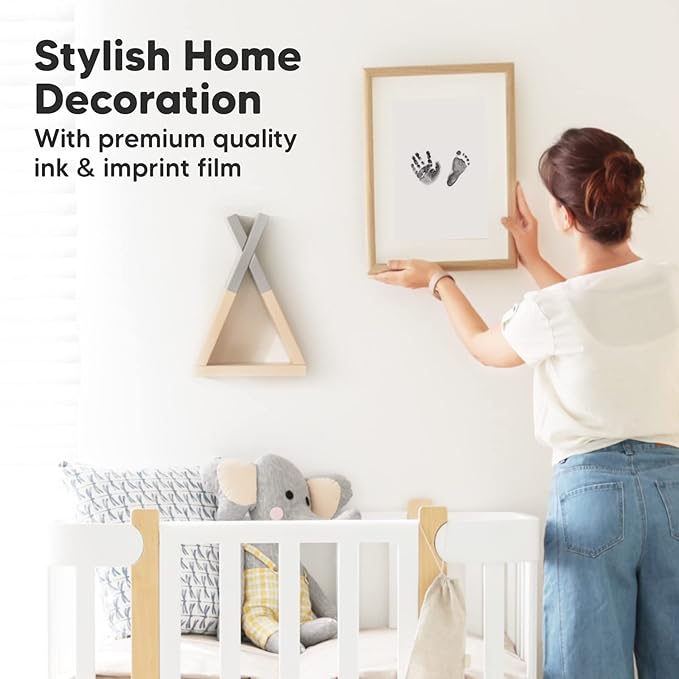 2-Pack Inkless Baby Hand and Footprint Kit - Mess Free Ink Pad for Newborn Keepsake, Dog Nose & Paw Print Kit, Clean Touch Ink Pad for Baby Hand & Footprints, Ideal New Mom Gifts (Jet Black)-CubbioJoy