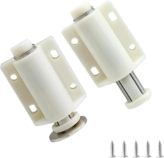 2 Pack Magnetic Touch Latch, Cabinet Push Open Catches Magnet Push Release Latches Hardware for Kitchen Cabinet Drawer Cupboard Closet Door (White)-CubbioJoy