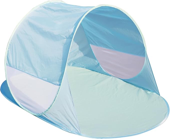 Action Air UPF 50+ Pop Up Beach Tent for 2-3 People, Instant Sun Shelter with 360°Ventilation, Water-Resistant Canopy, Lightweight & Portable Sun Shade for Beach, Camping, Sports (Blue)-CubbioJoy