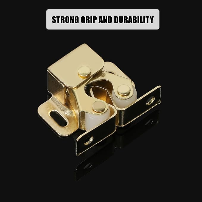 Alise Cabinet Door Latch,Cupboard Closet Doors Catch Closer Double Ball Roller Latches,Cold Rolled Steel Gold Finish CA1000G-12P(Pack of 12)-CubbioJoy