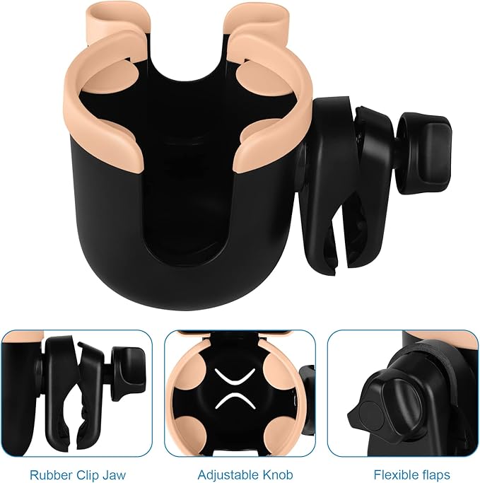 Accmor Stroller Cup Holder with Phone Holder, Bike Cup Holder, Universal Cup Holder for Uppababy Nuna Doona Strollers, 2-in-1 Cup Phone Holder for Stroller, Bike, Wheelchair, Walker, Scooter-CubbioJoy