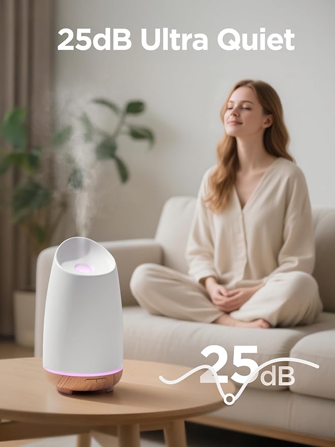 InnoGear Oil Diffuser, 150ml Ceramic Stone Diffuser for Essential Oils Handcrafted Aromatherapy Diffuser Ultrasonic Cool Mist Humidifier with 2 Mist Modes Waterless Auto Off for Home Room Office-CubbioJoy