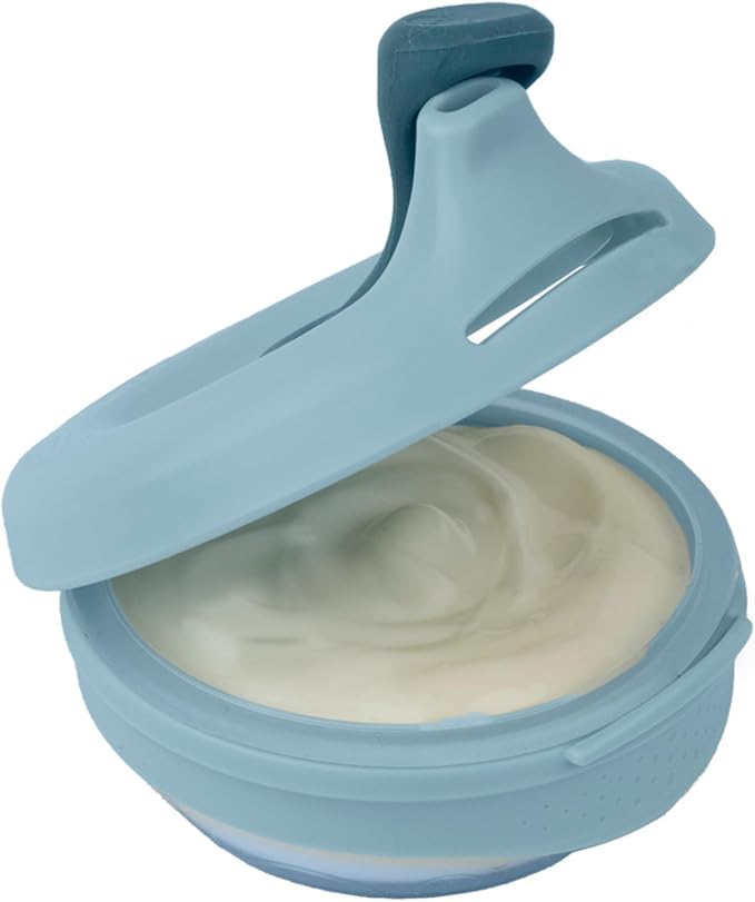 b.box Fill + Feed (Lullaby Blue) | Reusable Baby Food Pouch | For Babies & Toddlers 4m+ | Silicone/Nylon Pouch, BPA-Free Lid | Dishwasher & Microwave Safe | 110mL (3.7oz, ½ Cup) Capacity-CubbioJoy