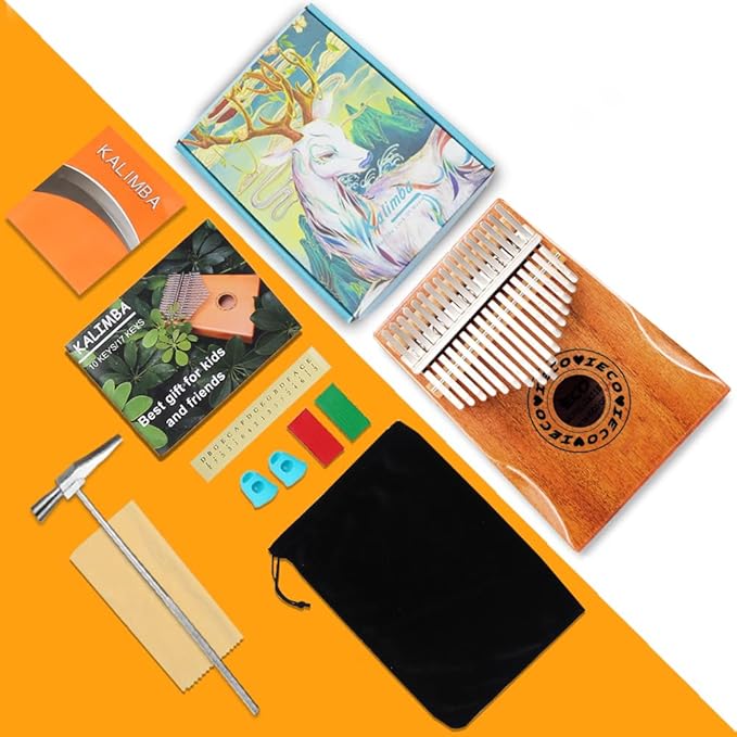 Kalimba Thumb Piano 17 Keys Portable Finger Piano Marimba Music Gifts for Adults Kids-CubbioJoy