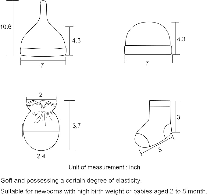 Baby Hats Mittens and Socks Set Cotton Newborn Hat Beanie Soft Infant Girls Boys Caps Gloves 0-6 month-CubbioJoy