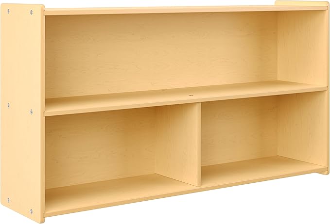 Angeles Value Line Preschool 2-Shelf Storage, Classroom Organization, Cubbies for Daycare, Assembly Required, 48" L x 12" W x 27" H-CubbioJoy