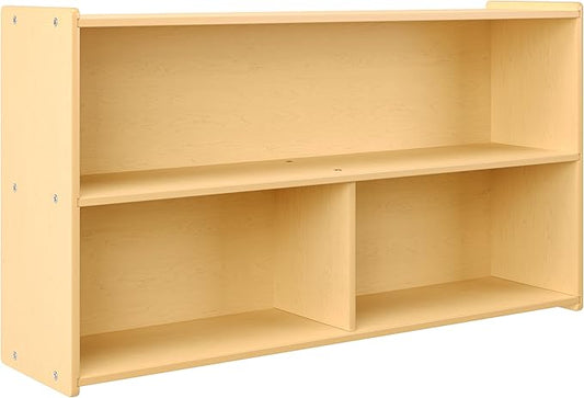 Angeles Value Line Preschool 2-Shelf Storage, Classroom Organization, Cubbies for Daycare, Assembly Required, 48" L x 12" W x 27" H-CubbioJoy