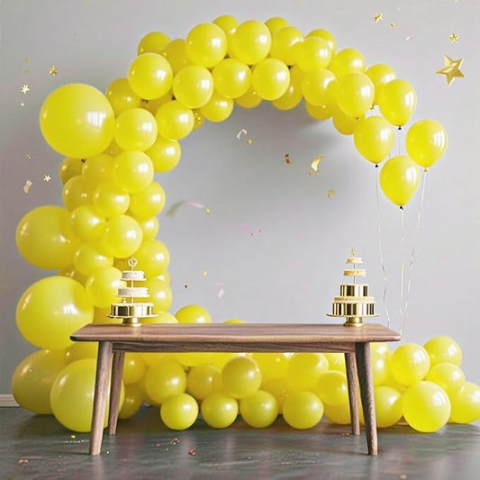140pcs Yellow Round Balloons Different Sizes 18 12 10 5 Inch Latex Balloons for Arch Decoration Party Balloon Kit for Graduation Birthday Party Wedding Balloon Baby Shower Decoration-CubbioJoy
