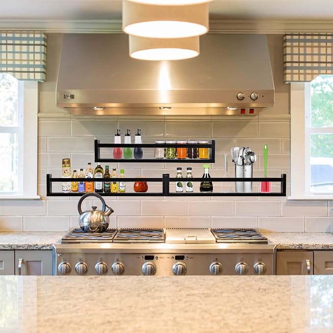 AZSKY Classic Nursery Book Shelves Black Wooden Floating Shelves Wall Bookshelf for Bathroom Decor Kitchen Spice Rack Organizer Kids Room 24 Inch Set of 3-CubbioJoy