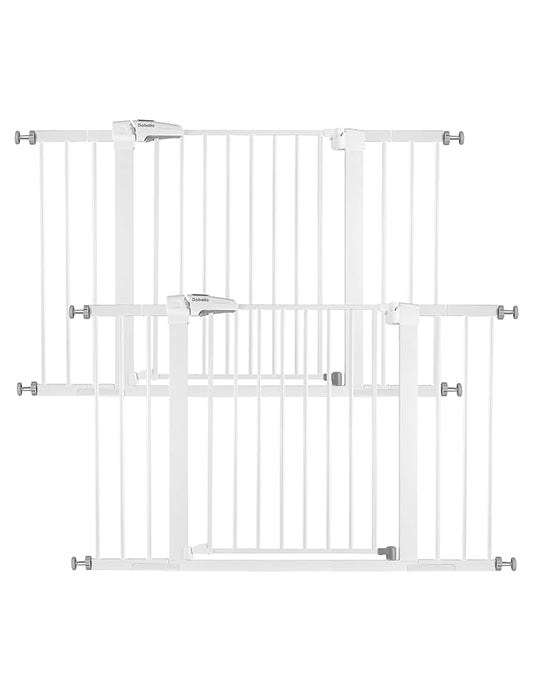 Babelio Baby Gate, 29-48 Inch Auto Close Pet Gate, Easy Install Pressure-Mounted Safety Gate, Extra Wide Pet Gate for Stairs and Doorways, 2 Pack White-CubbioJoy