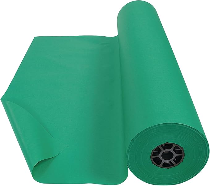 Colorations Dual Surface Paper Roll, Bright Green, 36" x 1000', Textured Paper, Classroom Craft & Art Supplies, Bulletin Board, Gift Wrapping, Chalkboard Wallpaper-CubbioJoy