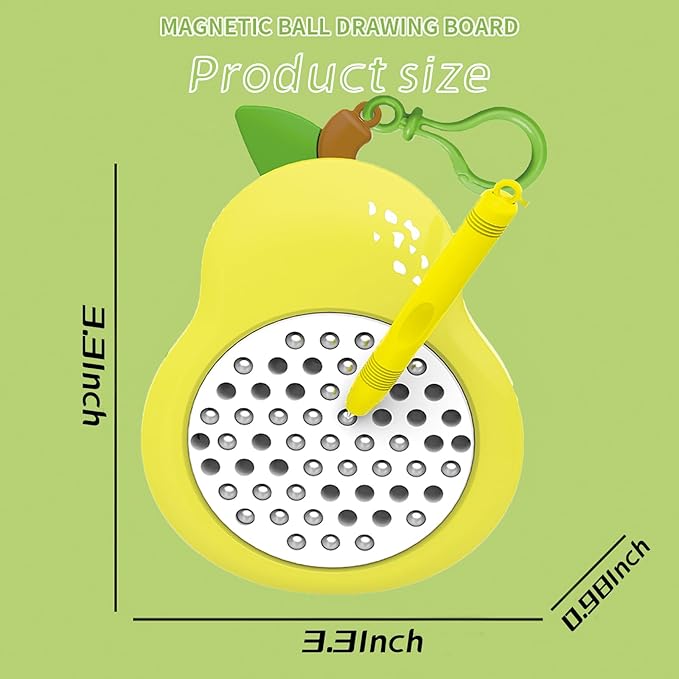 1PCS Pear Magnetic Drawing Board for Kids & Toddlers with Beads and Magnet Stylus Pen - Magnetic Travel Toy for Airplane & Car Ride Activities for Kids-CubbioJoy