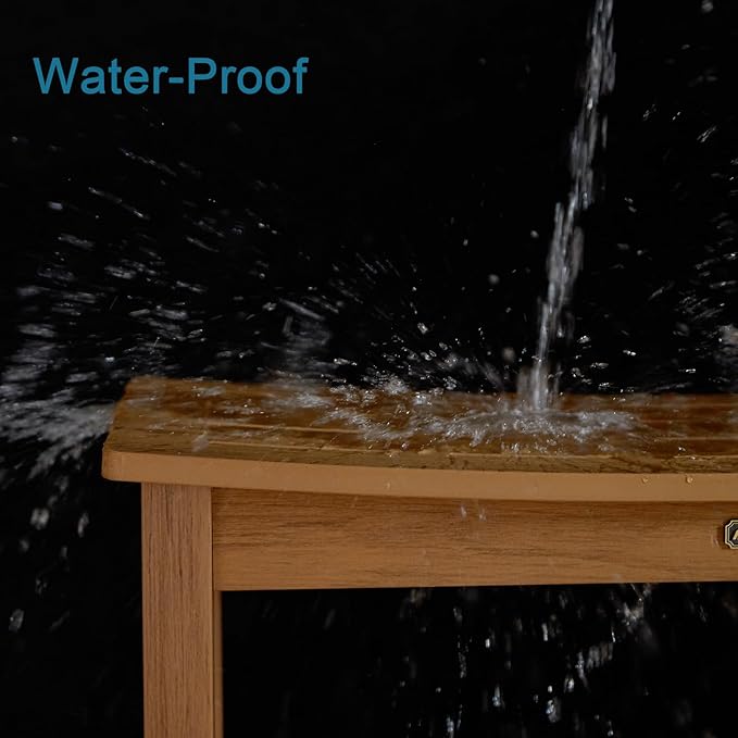 30'' Large Shower Bench Seat, Poly Lumber Bath Stool for Inside Shower Waterproof, HDPS Bathroom Chair for Shaving Legs, Non-Slip & No Maintenance, Brown, Weight Capacity 700LBS (30 x 13 Inches)-CubbioJoy