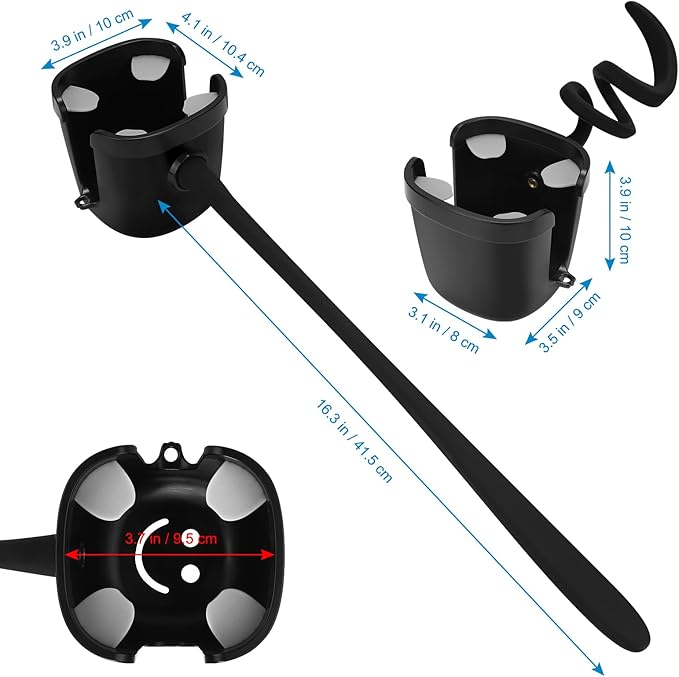 Accmor Stroller Cup Holder, Universal Cup Holder with Silicone Gooseneck Arm, Bike Cup Holder, 360° Rotatable Large Caliber Drinks Holder for Stroller, Bike, Wheelchair, Walker-CubbioJoy
