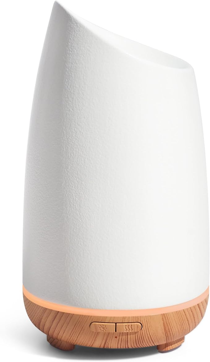 InnoGear Oil Diffuser, 150ml Ceramic Stone Diffuser for Essential Oils Handcrafted Aromatherapy Diffuser Ultrasonic Cool Mist Humidifier with 2 Mist Modes Waterless Auto Off for Home Room Office-CubbioJoy