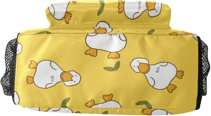 Cartoon Duck Yellow Custom Kids Backpack 16.5 Inch for Boy Girl, Personalized Waterproof Child School Travel Bag with Name, 16.5’’ X 12.2’’ X 5.9’’-CubbioJoy