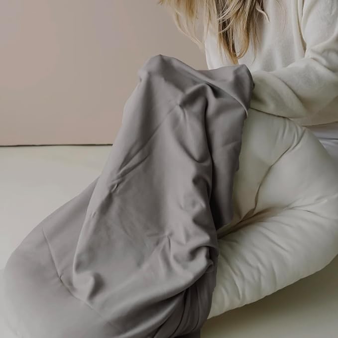 Baby Lounger - Snuggle Cozy Me Infant Lounger for Newborns | Flannel Cover, Breathable Soft, Portable Awake-Time Pad, Essential Baby Gift -Grey-CubbioJoy