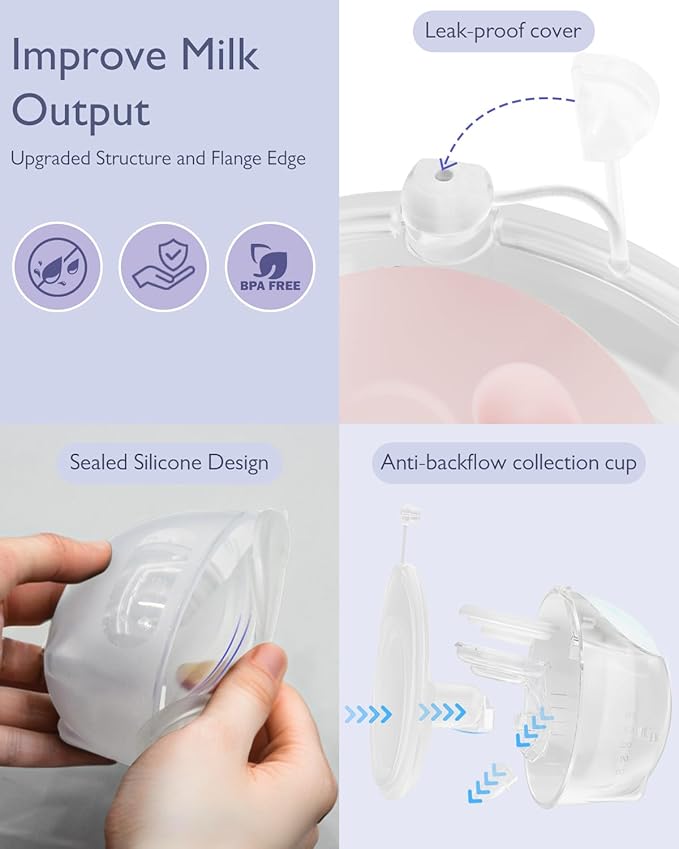 Breast Pump Hands Free K3 Updated,Wearable Breastfeeding Pump with Soft Double-Seal Flange,1800mAh Long Battery Life & LED Display, 3 Modes & 9 Levels Electric Breast Pumps Portable 15-24mm-CubbioJoy