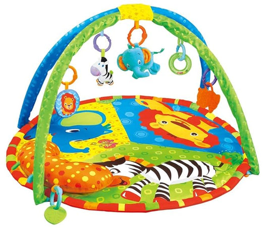 Baby Toddler Fold Acctivity Gyms Play Mats Colorful Baby Play Pad with Animal Toys, Lion-CubbioJoy