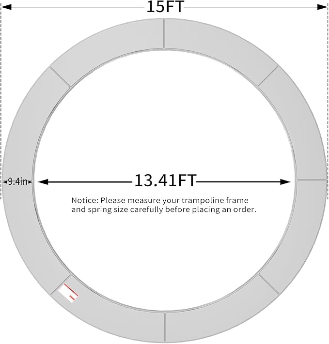 16FT/15FT/14FT/12FT/10FT Trampoline Safety Pad Replacement, Round Trampoline Spring Protection Cover, Fits 16FT/15FT/14FT/12FT/10FT Frames, Water-Resistant Trampoline Accessories-CubbioJoy