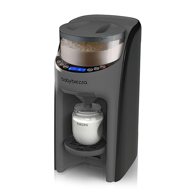 Baby Brezza New and Improved Formula Pro Advanced Formula Dispenser Machine - Automatically Mix a Warm Formula Bottle Instantly - Easily Make Bottle with Automatic Powder Blending, Charcoal-CubbioJoy