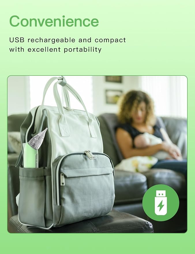 Baby Nasal Aspirator, Electric Nose Sucker with 5 Levels Suction, Soothing Light & Nursery Rhymes (Green)-CubbioJoy