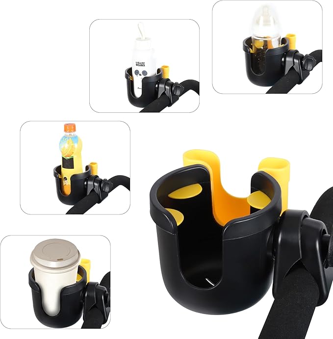 Accmor Stroller Cup Holder with Phone Holder, Bike Cup Holder, Universal Cup Holder for Uppababy Nuna Doona Strollers, 2-in-1 Cup Phone Holder for Stroller, Bike, Wheelchair, Walker, Scooter-CubbioJoy
