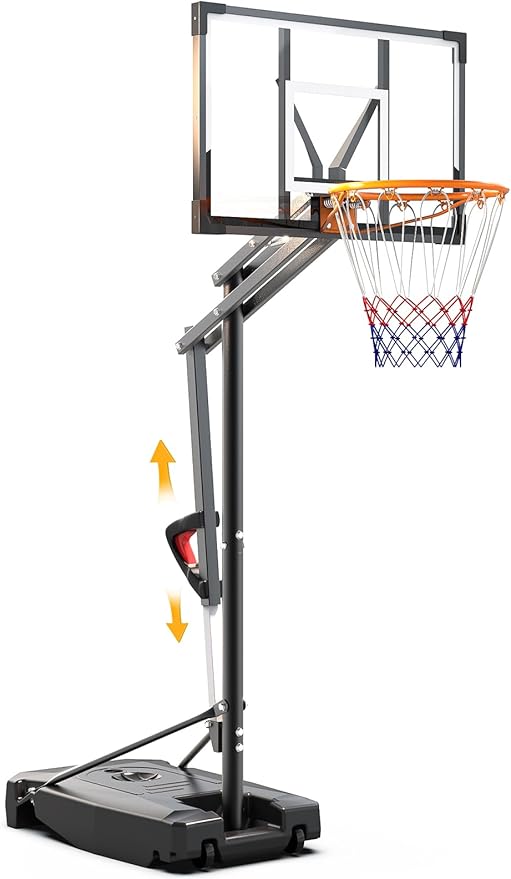 Basketball Hoop Outdoor, 8.5ft Height Adjustable Portable Hoops & Goals with HDPE Backboard and Wheels for Kids/Teens/Adults Backyard, Outdoor, Driveway-CubbioJoy