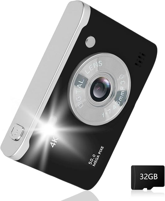 Digital Camera FHD 1080P Video & 8X Digital Zoom - Compact Point and Shoot Digital Camera with 2.4" Screen, 800mAh Rechargeable Battery Portable Small Camera for Kids Teens Girls Boys(Black)-CubbioJoy