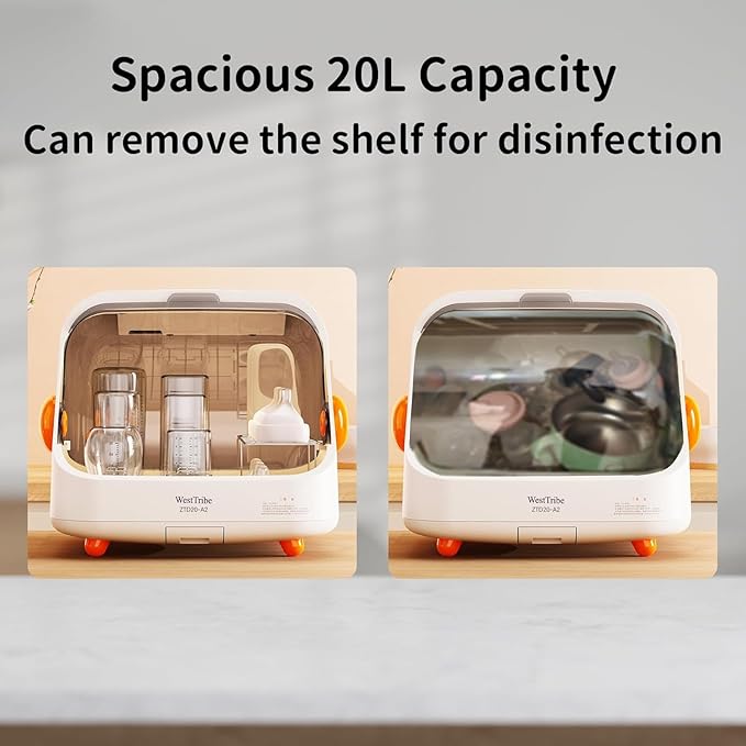 Baby Bottle Sterilizer and Dryer – UV Sterilizer 20L Large Capacity, Hot Air Drying, UV Sanitizer Box, No Need to add Water, No Need to Clean Regularly. Large Sterilizer for Nail Tools.-CubbioJoy