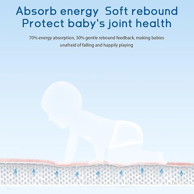 Baby Play Mat for Floor Tummy Time Mat Nursery Rug Muscle Mat Area Rug Playroom Rug Tatami Mat 6'7"x4'11" Memory Foam 1.3" Thick Crawling Mat for Babies,Toddlers, Infants, Kids(Light Gray)-CubbioJoy